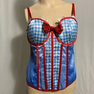 Storybook Corset Dorothy Wizard Of Oz Kansas Cutie Cosplay Costume Halloween M/L